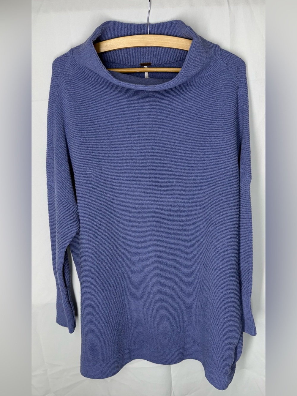 Authentic Free People Ottoman Slouchy Tunic in a  periwinkle/chambray blue.